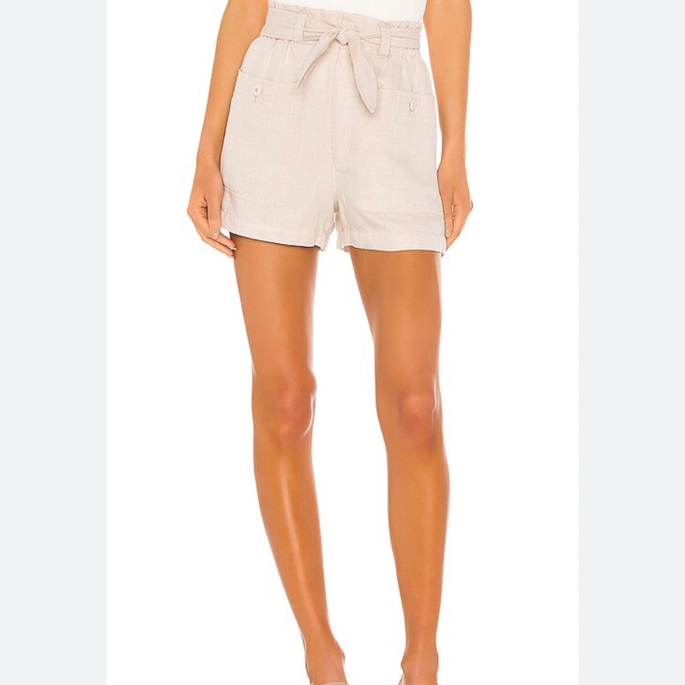 JOIE lindsi paperbag linen Shorts in canvas NWOT $178